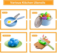 35Pcs Kids Kitchen Toy Accessories - Blue / 35Pcs - image 4