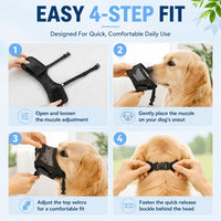 Dog Muzzle, Soft Air Mesh Muzzles for Large Sized Dogs - Black / S - image 4