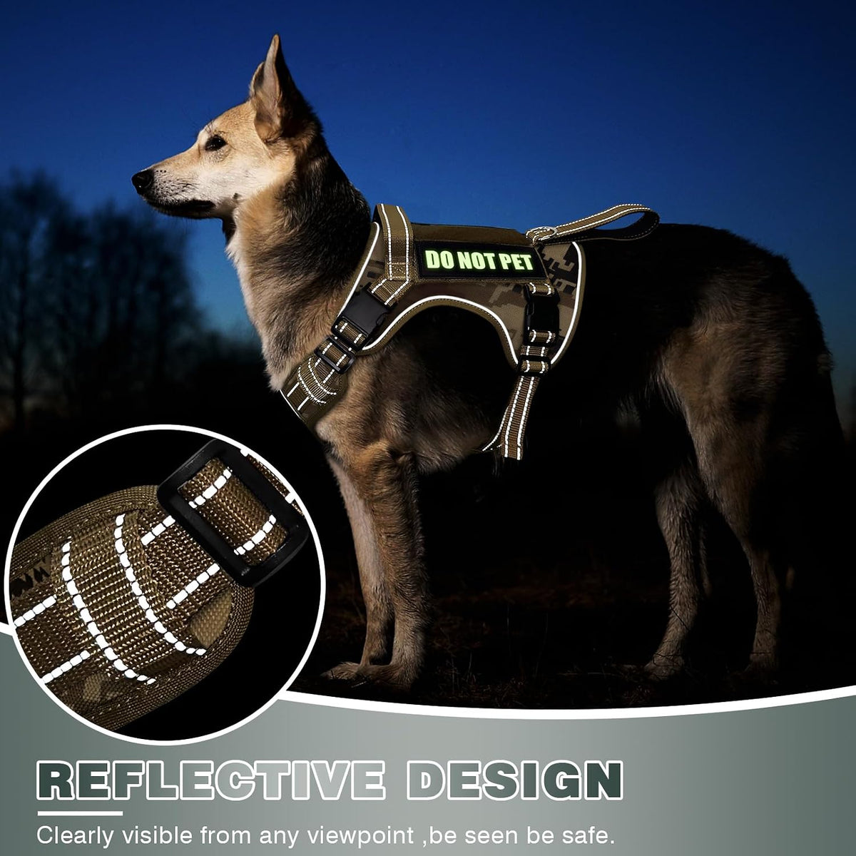 WINSEE Tactical Dog Harness - Large / Desert Camo - image 4