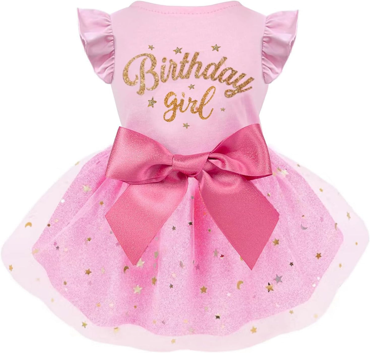 Dog Birthday Dress Tulle with Big Bowknot Princess Dog Cat Birthday - Medium
