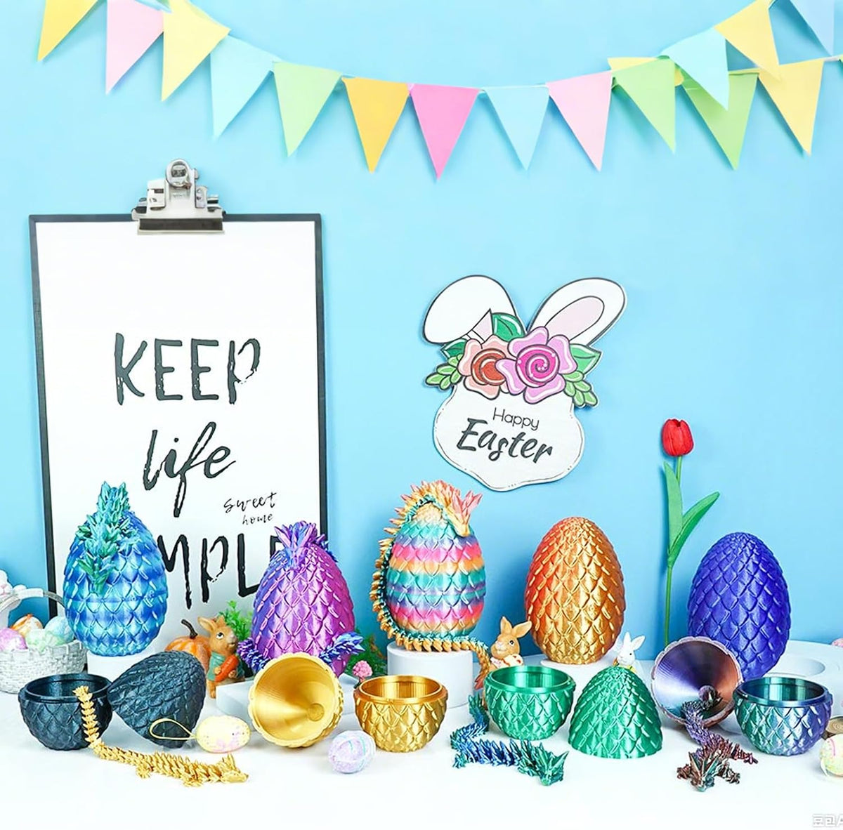Small Dragon Eggs with Dragon Inside - Orange Red / M (H:5.8 inches) - image 2