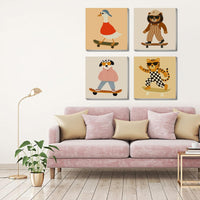 FQOVKYN 4 pack paint by number kit for kids with cute animal 8x8 canvases - view 14
