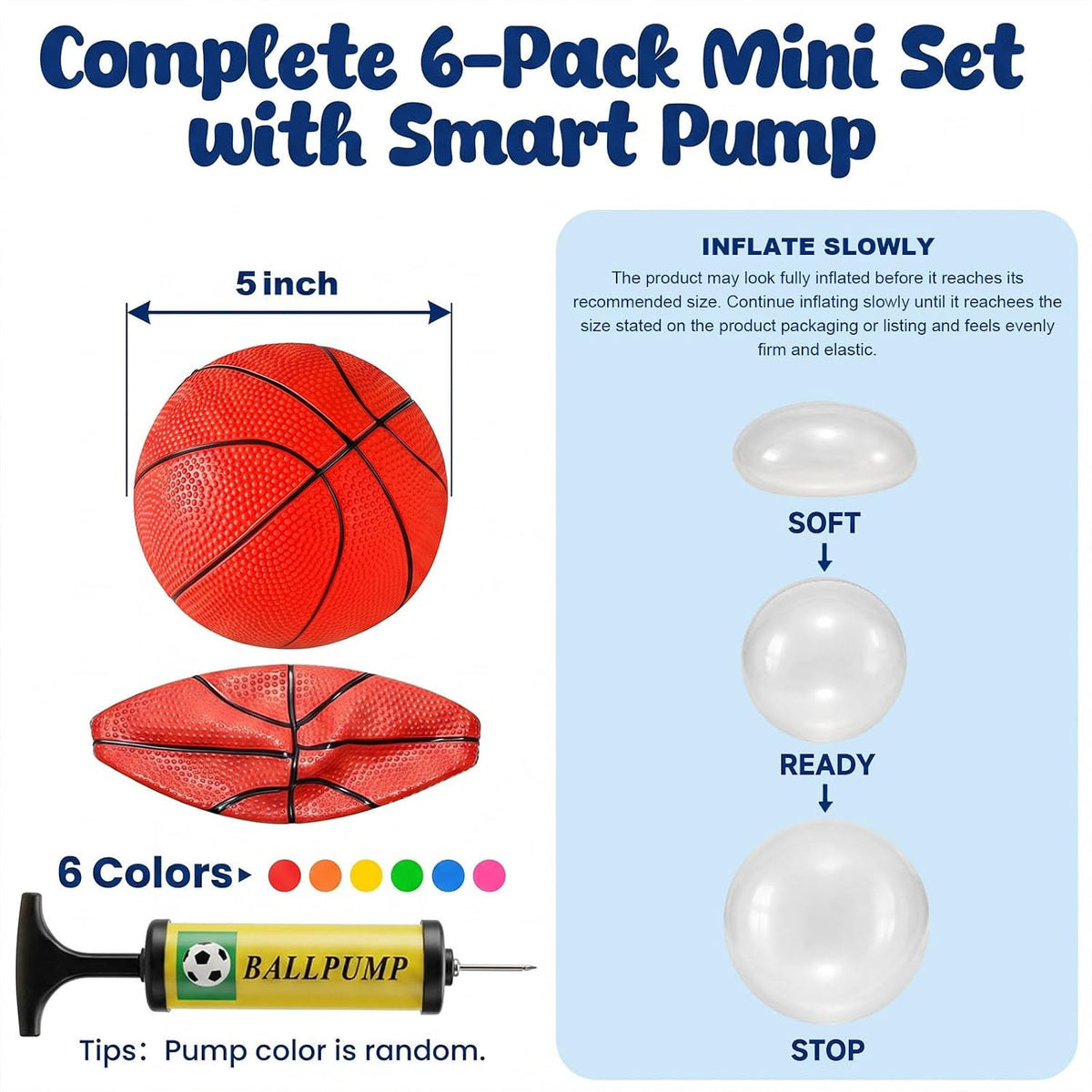 Shindel 5 Inch Mini Basketball - Multi-Color - image 2