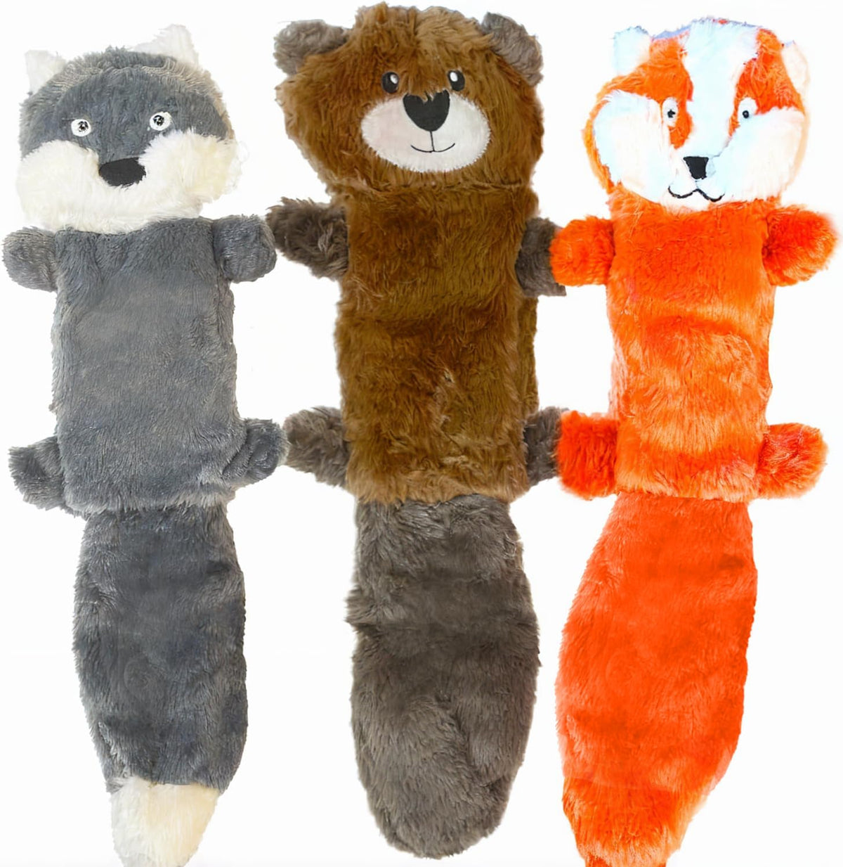Jalousie 5 Pack Stuffingless Dog Squeaky Toys Dog Toy w/Durable Liner - 3 Pack - Squeaky