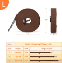 Strong Durable Nylon 10ft Long Dog Training Leash, Traction Rope - Brown / 15 Feet - image 2