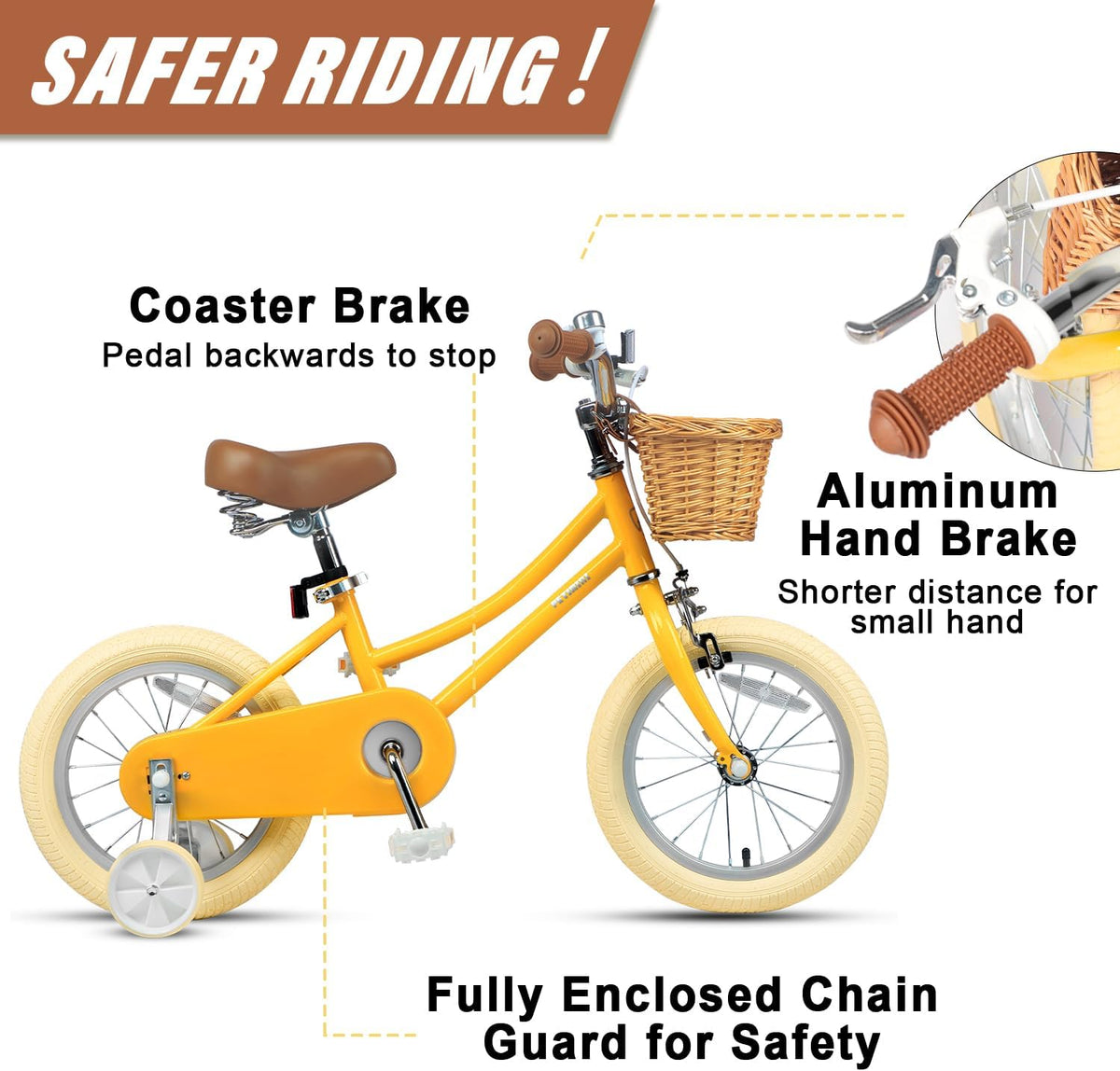 Petimini 12 14 16 18 20 Inch Kids Toddler Bike for Boys Girls – Fun for Kids & Family - Mango / 14 Inch - image 2