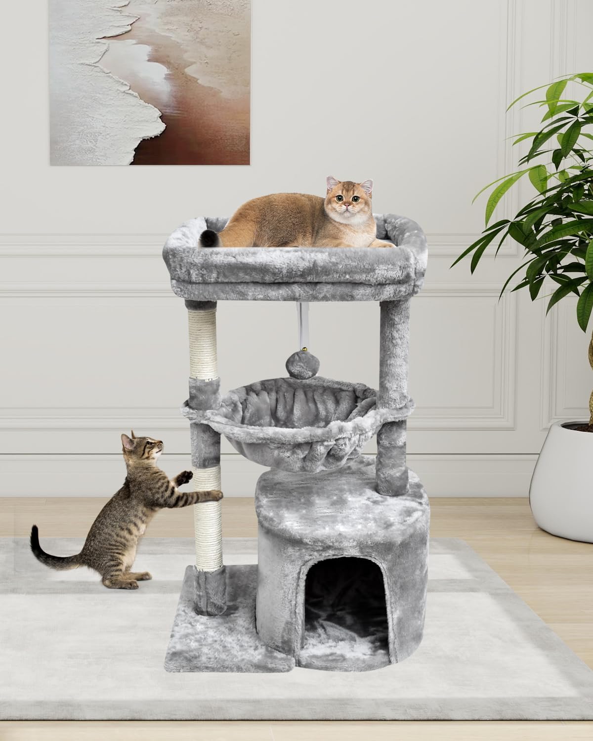 SYANDLVY Small Cat Tree for Indoor Cats - 29.6" / Grey - image 2