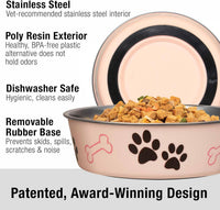 Loving Pets Bella Dog Bowls, Stainless Steel Dog & Cat Bowls - Paparazzi Pink / Medium (20-35lbs) - image 2