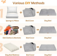 Waterproof Dog Bed Covers Replacement, Cover Only - 35"L x 22"W x 3"H / Grey (With Plush) - image 3