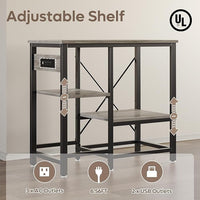 20-29 Gallon Fish Tank Stand with Power Outlets, 30.7 x 13.8 Metal Aquarium Stand with 3-Tiers Adjustable Storage Shelves, 6-Legs Reptile Terrarium Stand, 400 LBs