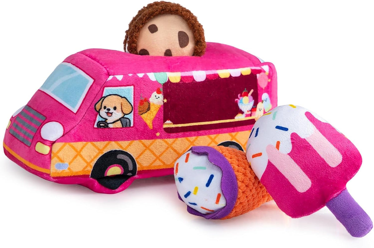 Hollypet Squeaky Hide and Seek Dog Toys for Small and Medium Dogs - Ice Cream Truck