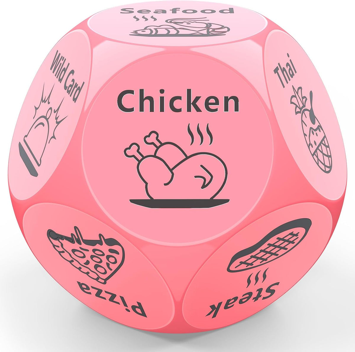 LLYZZ 12-sided food decision dice with engraved dinner options - view 2