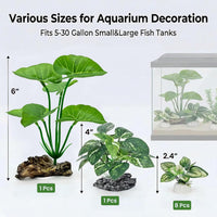 2-Pack Aquarium Decor Fish Tank Decorations 6-inch Betta Fish Tank - D（green 10 Pack） - image 3