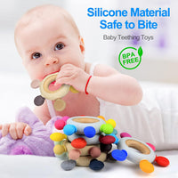 Baby Teething Toys Silicone Teethers BPA Free Silicone Rudder - Khaki - image 2