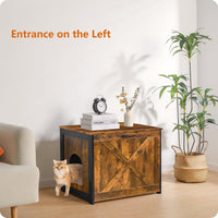 Cat Litter Box Enclosure, Hidden Litter Box Furniture - Rustic Brown / 27.6"L x 19.7"W x 21.7"H - image 3