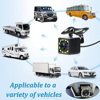 Car Backup Camera Rear View Camera 12-LED Night Vision Waterproof Reverse Camera 170° Wide View Angel Parking Camera for Universal Cars, Vehicles, Trucks, RV, Vans, SUV, Trailer, Pickup