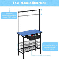 Dog Grooming Table with Drawers and Mesh Tray - Blue / Medium,1‑Drawer - image 4