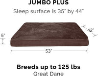 Furhaven Orthopedic Dog Bed for Large Dogs w/ Removable Bolsters & Washable Cover, For Dogs Up to 125 lbs - Quilted Sofa - Toasted Brown, Jumbo Plus/XXL