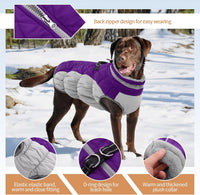 Dog Winter Jacket Cozy Reflective Waterproof Windproof Warm Pet - Large / Purple - image 2