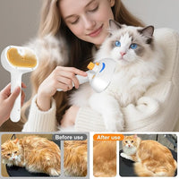 Pet Steam Brush for Dog & Cat – 3-in-1 Spray Hair Removal Comb – Steam Brush for Shedding & Grooming –Spritz Defur Comb–Includes Waterless Shampoo & Eye Wipes