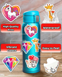 JCFIRE Halloween Stickers for Kids - Valentine 100 Pcs - image 2
