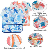 2 Pcs Kids Art Smock Painting Toddler Smock Long Sleeve with 3 - Blue+pink / 2 - image 4