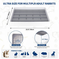 FHTONGE Extra Large Rabbit Litter Box Training Tray with Large Steel - 22x18x3"(58x46x9cm) / Only 0.4" PP Grids - image 4