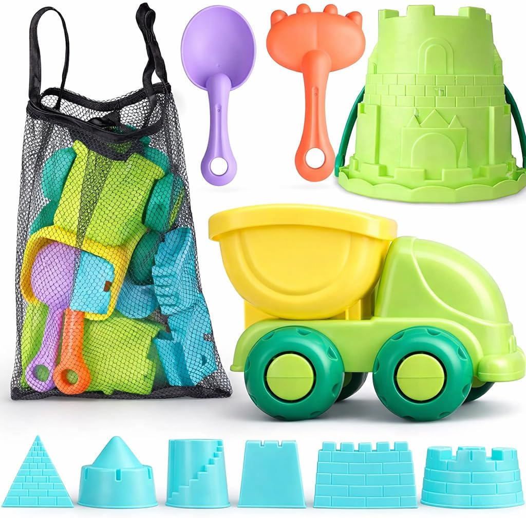 TOY Life Beach Sand Toy Set with Dump Truck & Bucket, Ages 3-5 – Fun for Kids & Family - Multicolored Dump Truck Set