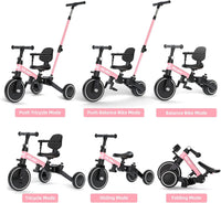 Glaf white toddler tricycle with parent push handle - view 12
