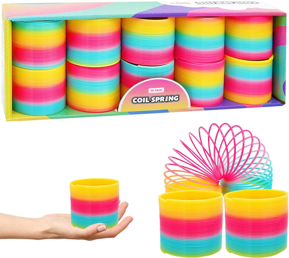 The Dreidel Company Plastic Multicolor Coil Spring - 10-Pack
