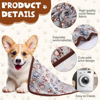 Chumia 40 Pcs Dog Blankets, Pink, Purple - Paw / Black / 1 - image 3