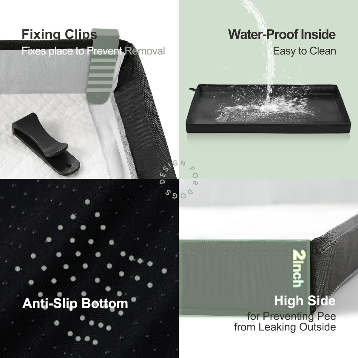 HQ4US 4LEGS Large Portable Dog Pee Pads Foldable Liner Base 33''x23'' - XL 44'' x 34'' for Dog＜ 38" Length - image 3