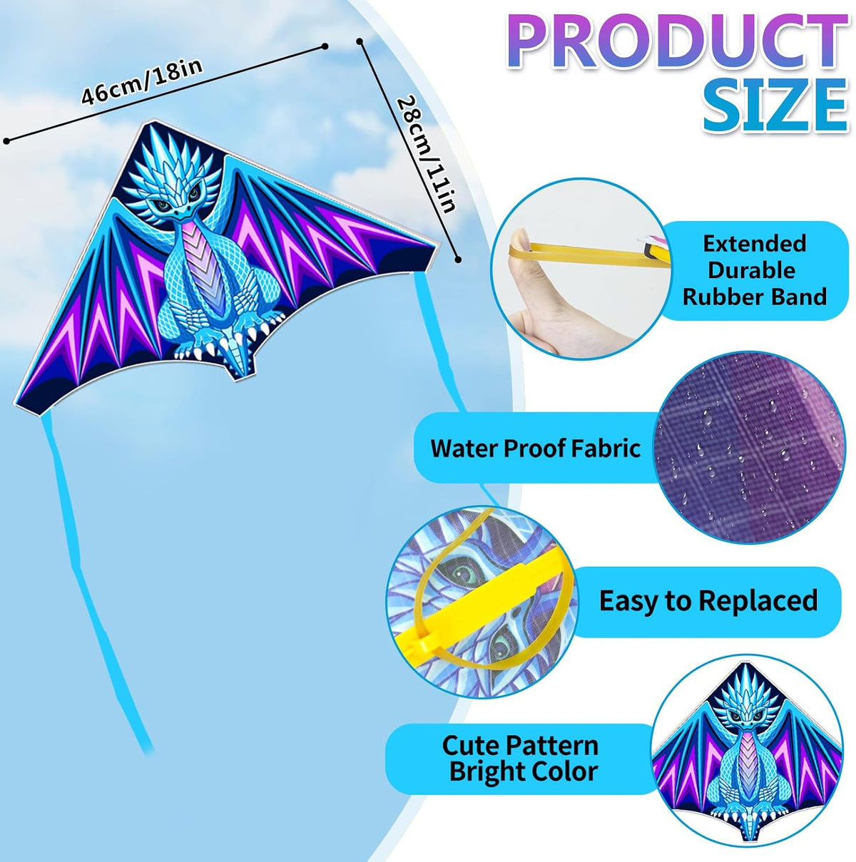 Tcvents mini finger launcher kites for kids with rubber band launchers in bright prints - view 7