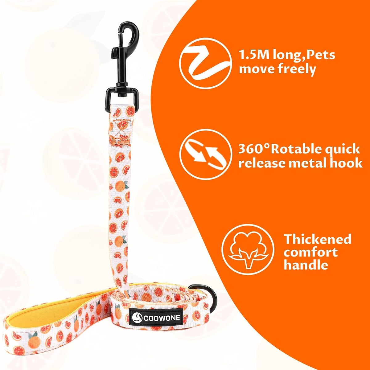 Dog Cat Harness and Leash Set - Grapefruit / M (Neck 13.4"-16.5"; Chest 17.7"-23") - image 4