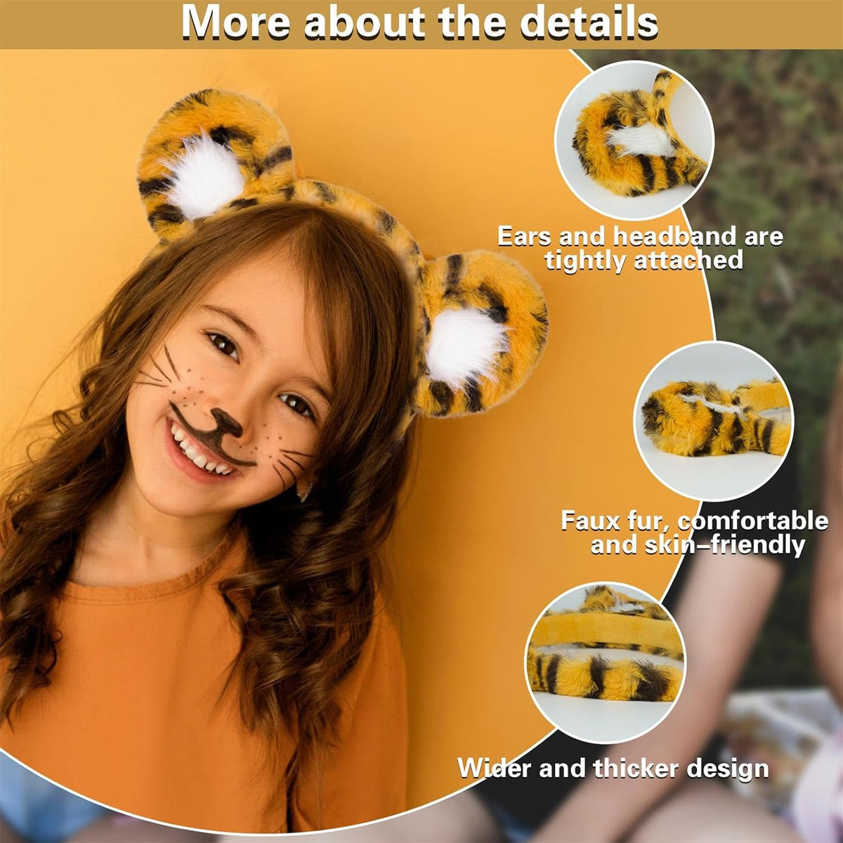 Beviliu Dog Ears Golden Movable - Orange Black / 1 Count - image 2