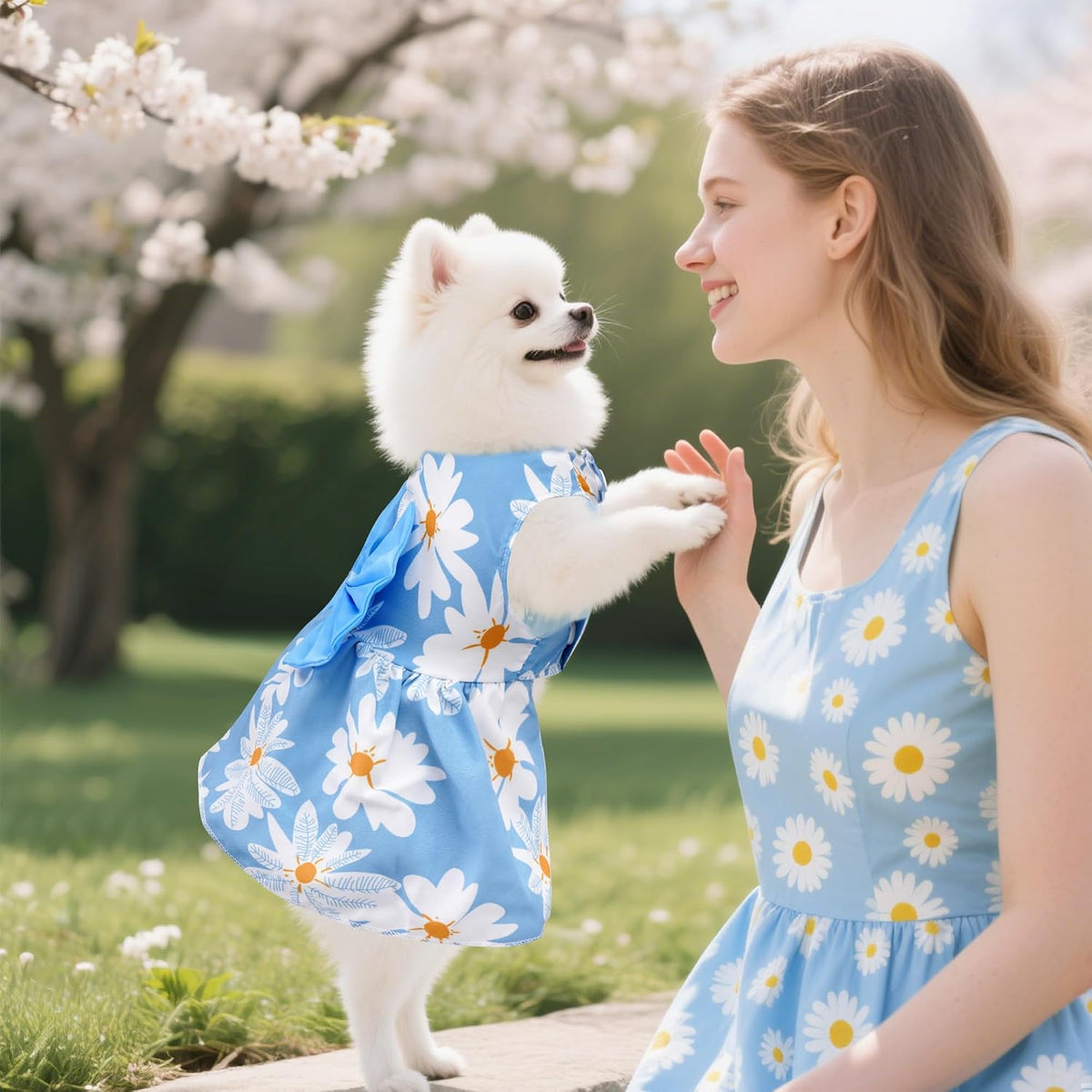choyaxo Floral Dog Dress Cute Dog Skirt Pet Dress Summer Pet Clothes - Leaf / Large - image 4