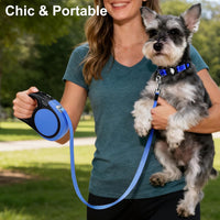 Taglory Retractable Dog Leash, One-Handed Brake, Up to 44 lbs - Blue / Medium - image 2