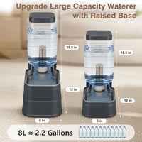1.1 Gallon Pet Automatic Dog Water Dispenser Cat Gravity Waterer - Charcoal Gray / 8L(2.2 Gallon) - image 2