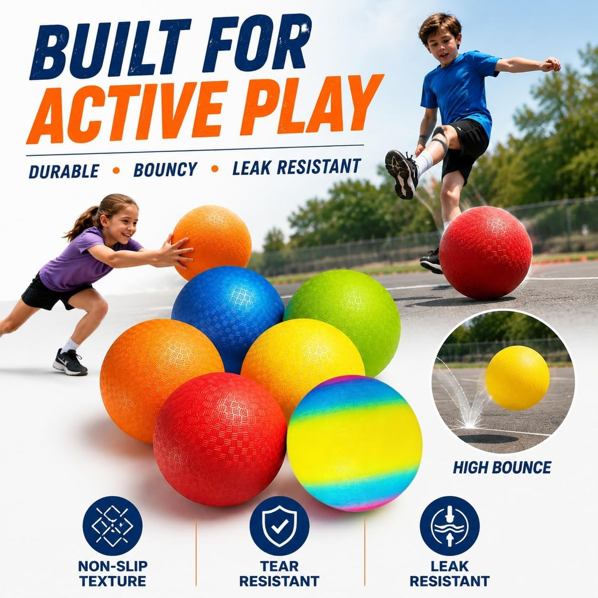 YNHFIFI 8.5 inch rainbow playground ball for kickball, dodgeball and four square - view 17