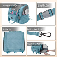 Expandable Large Cat Carrier Backpack, Supports up to – Essentials for Dogs - 16.5"L x 9.0"W x 13.4"H / Polar Blue - image 2