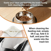 Large Pet Feeding Mat Spillproof Raised Edges Nonslip 24"x16" Beige – Essentials for Cats - Beige / 19"L x 12"W - image 4