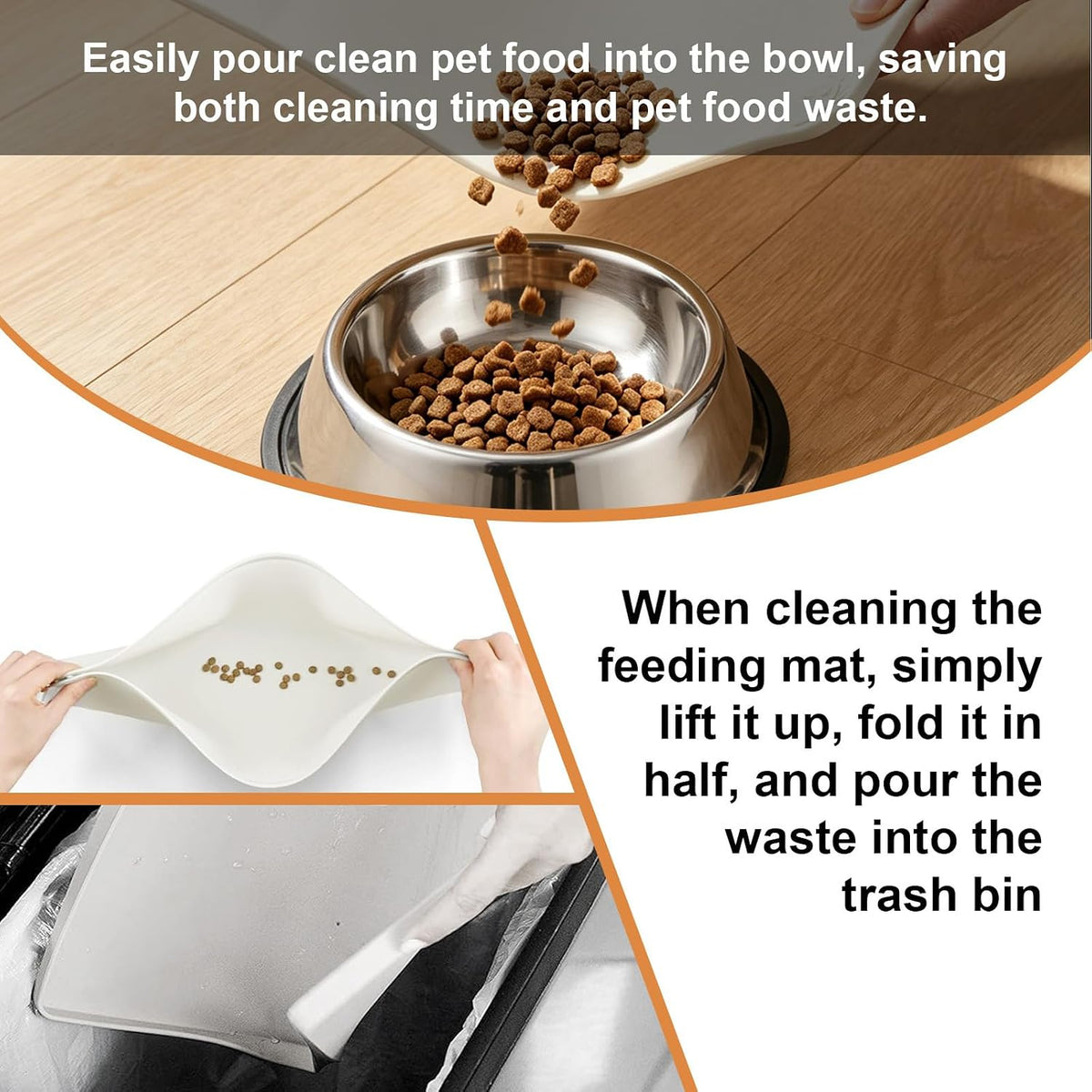 Large Pet Feeding Mat Spillproof Raised Edges Nonslip 24"x16" Beige – Essentials for Cats - Beige / 19"L x 12"W - image 4