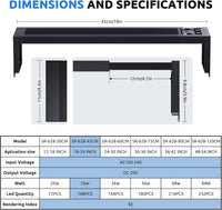 SEAOURA 24/7 LED Aquarium Light for 12-18 Inch Fish Tank Plant - for 18-24 inch tank - image 3