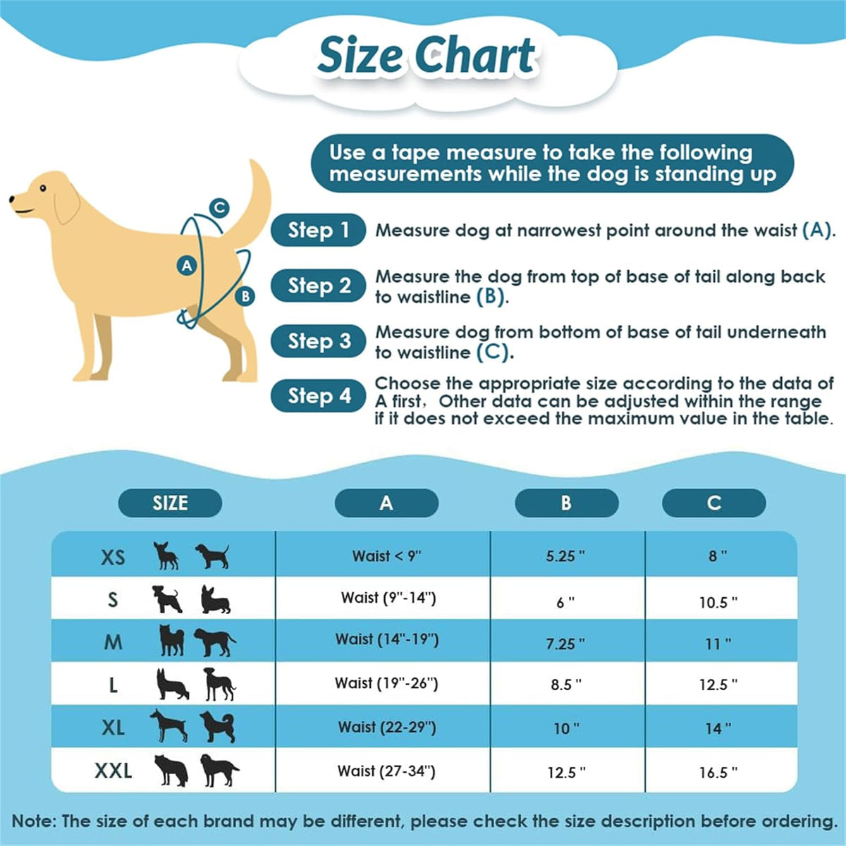 SlowTon Reusable Dog Diapers Female, Washable Doggy Diapers - Large（19''-26''Waist) / B.Flora - image 3