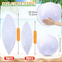 Sinmoe 12 pack white beach balls in 16 and 24 inch sizes, inflated - view 8