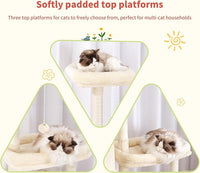 Hey-brother Cat Tree Tower, Scratching Posts with a Extended Part, Wide Platforms, Cozy Condos, Hammocks, Sisal Columns and Ball for Indoor Cats, 70.1 Inches, Beige MPJ038M