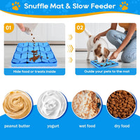 Silicone Snuffle Mat for Dogs, Blue - A(8"x8")-Blue - image 2