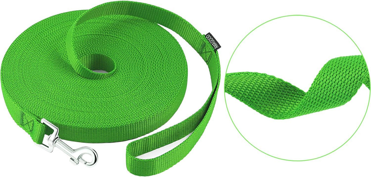 Long Dog Leashes for Training 15/20/30/50/100FT Lead for Medium Small - 3/4 Inch x 20 Feet / Green - image 3