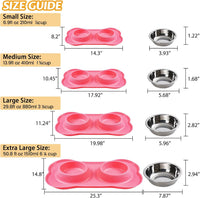 Hubulk Pet Dog Bowls 2 Stainless Steel Dog Bowl with No Spill - Pink / Small - image 4