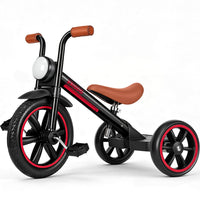 KRIDDO Tricycle for Toddlers 2-5 Years: Rubber Front Wheel - Black